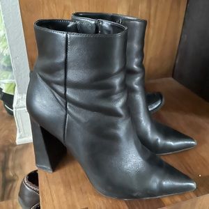 Steve Madden Black Leather Ankle Boots